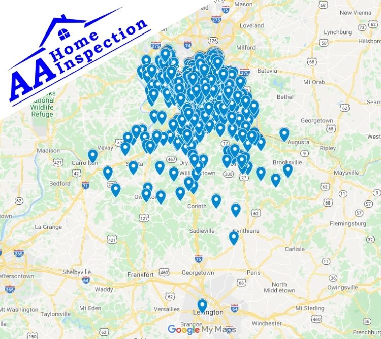 AA Home Inspection Northern KY Completed Inspection Map